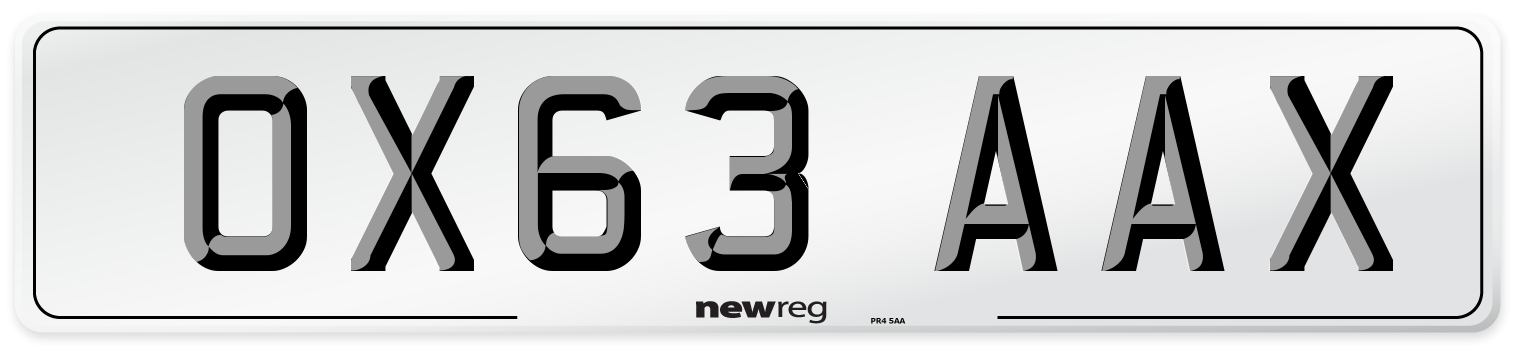 OX63 AAX Number Plate from New Reg